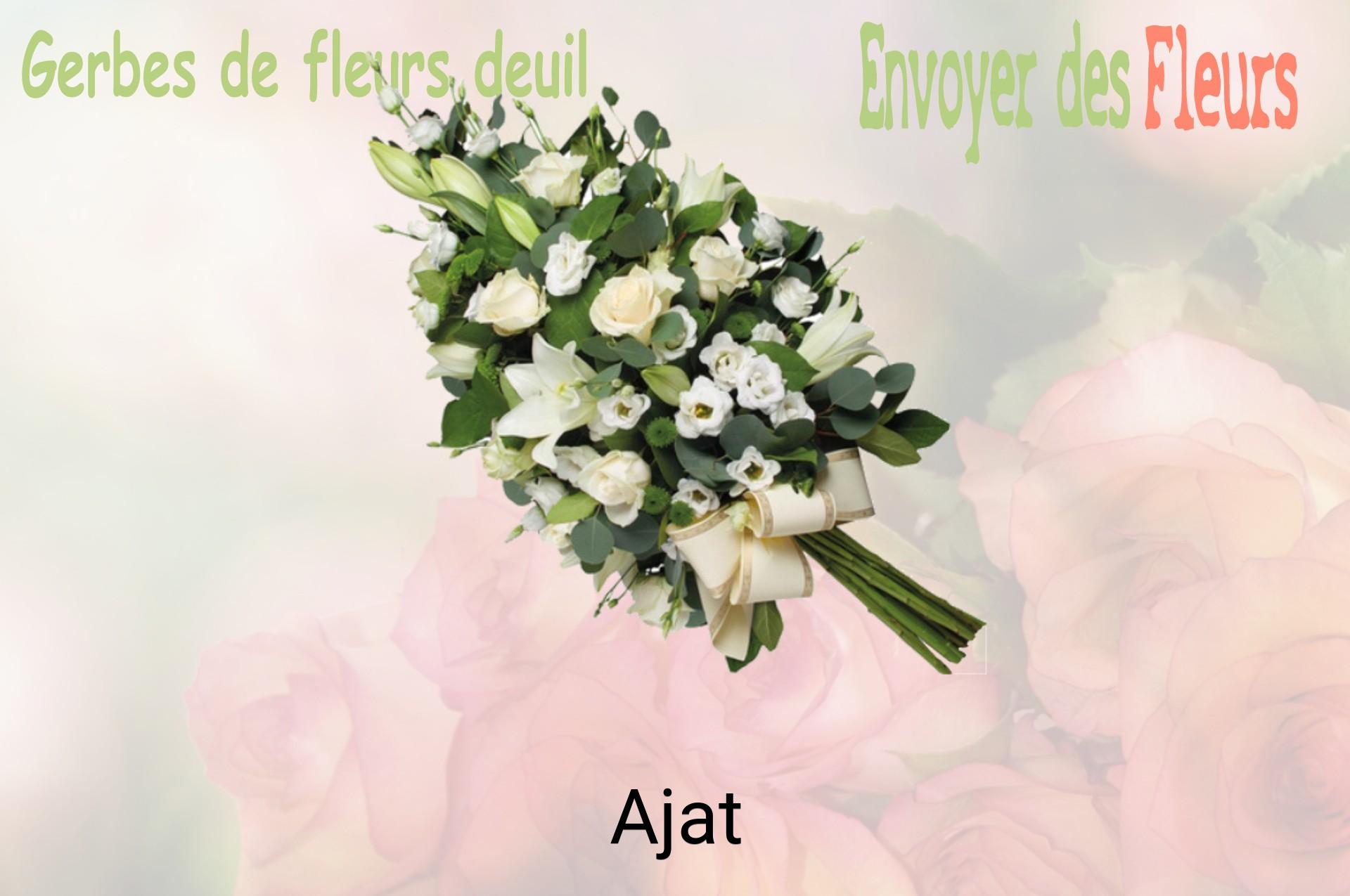 Gerbe de fleurs de deuil livrée à Ajat